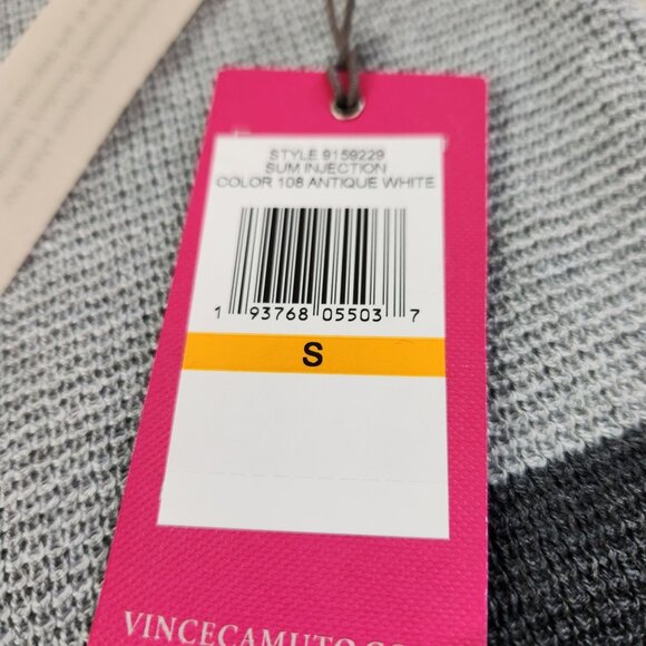 Vince Camuto Grey Striped Long Sleeve Sweater New With Tags Women's Size S - Picture 10 of 12